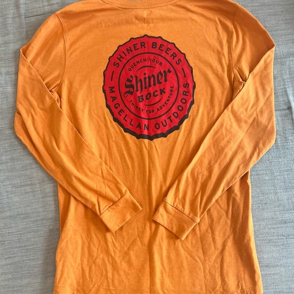 Magellan Outdoors Vibrant Orange Tee with Shiner Bock Beer Logo size medium - Picture 3 of 7